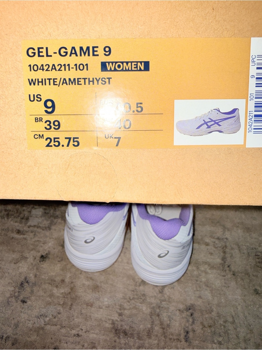 New ASICS GEL-GAME 9 Women’s Tennis Shoes White/Amethyst Size 9 women’s - Picture 8 of 9